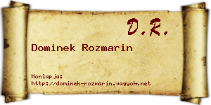 Dominek Rozmarin névjegykártya